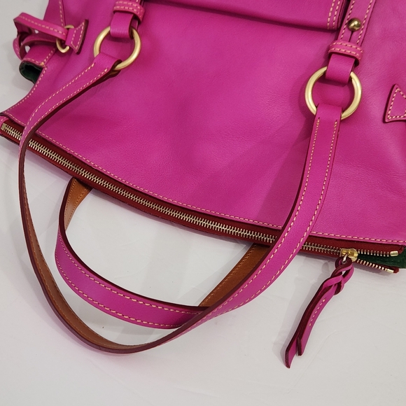NWT RARE DOONEY & BOURKE SMITH FLORENTINE LEATHER BAG IN VIOLET PINK - Picture 2 of 12